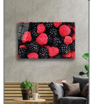 Blueberry & Blackberry Art Design rectangular special Glass Picture!